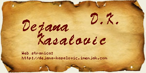Dejana Kasalović vizit kartica